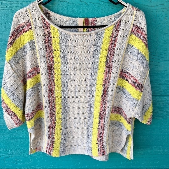 ANTHROPOLOGIE BEACH SIDE STRIPED LOOSE FIT OVERSIZED SWEATER TOP SIZE XS - Picture 2 of 9